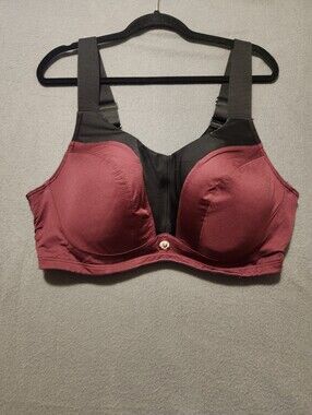 Livi For Lane Bryant Sports Bra Women Size 44DDD Black Red Activewear
